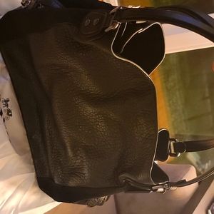 Coach Edie 42 leather and suede shoulder bag